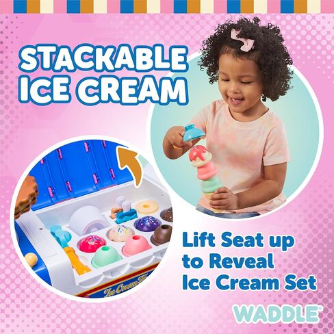 Waddle USPS Mail Truck Toddler Ride On Toys - من القدم إلى الأرض ، والأضواء ، والأصوات ، والألعاب التفاعلية ، وتشمل مربع بريدي ، 2 مظاريف ، ألعاب صغيرة ، تجميع سهلة ، جودة متينة ، حتى 44 رطلاً in Kuwait