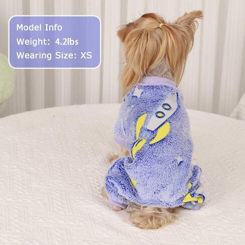 Sebaoyu Dog Pajamas for Small Dogs, Glow in Dark Tie Dye Unicorn Dog Sweater, Super Soft Velvet Material Yorkie Chihuahua Tiny Dog Clothes Outfits (XX-Small) in Saudi Arabia