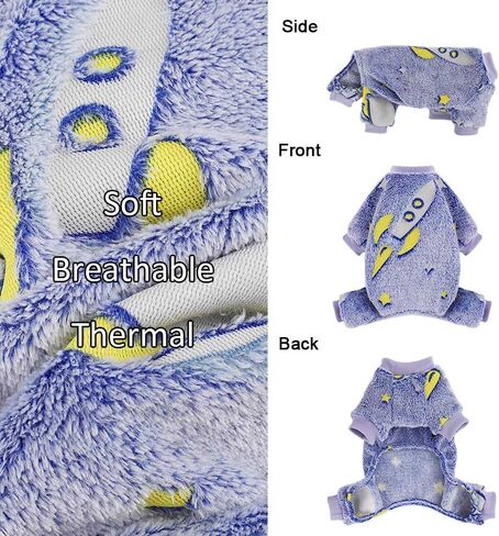 Sebaoyu Dog Pajamas for Small Dogs, Glow in Dark Tie Dye Unicorn Dog Sweater, Super Soft Velvet Material Yorkie Chihuahua Tiny Dog Clothes Outfits (XX-Small) in Saudi Arabia