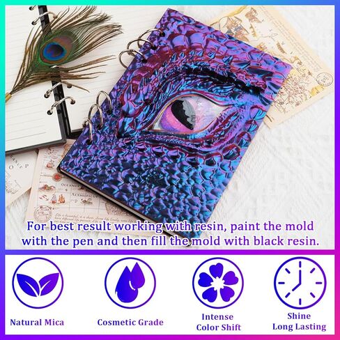 Matio Chameleon Mica Powder, 1.06oz/ 30g Aurora White Chrome Powder, Pearlescent Effect Color Shift Pigment for Resin Craft, Soap Candle Dye, Nail Art, Makeup, Bath Bomb, Paint, Slime Pigment in Kuwait