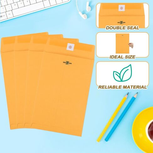 50 Pcs Manilla Envelopes Clasp Envelope Kraft Catalog Envelope with Clasps Closure 28 lb Kraft Paper Envelope for Storing or Mailing Envelopes Home Office Business Supplies (White, 6x9) in Saudi Arabia