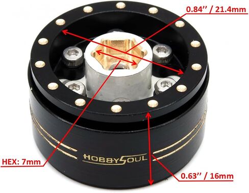 إزاحة Hobbysoul القابلة للتعديل 1.0 عجلات Beadlock Rims السلبية النحاس النحاس الثقيل 1.0 عجلات 38g/RIM لـ RC Micro Crawler 1/18 TRX4M AXIAL SCX24 90081 ، (4-pack) in Kuwait