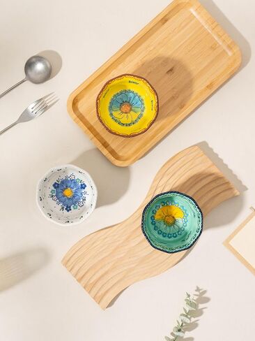 Handmade 7 oz Small Bowls - Ceramic Hand Painted Bowl Great for Ramekins, Dipping, Side Dish, Dessert, Sauce, Ice cream, Appetizer, Sushi in Gift Box, 3.5 inch, Set of 3, Glazed Pink in Kuwait