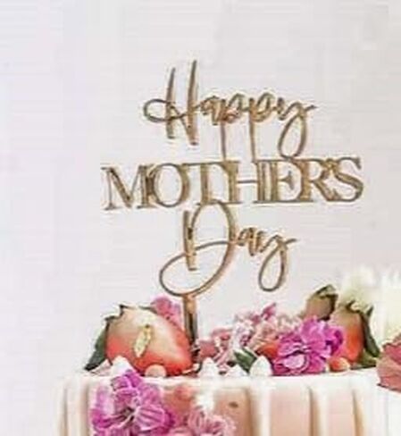 6 pcs Happy Mother's Day Cake Topper Cake topper Acrylic Mirror Cake topper Decorative Party Cake Decoration for Mother's Day (mother's day wreath) in Saudi Arabia