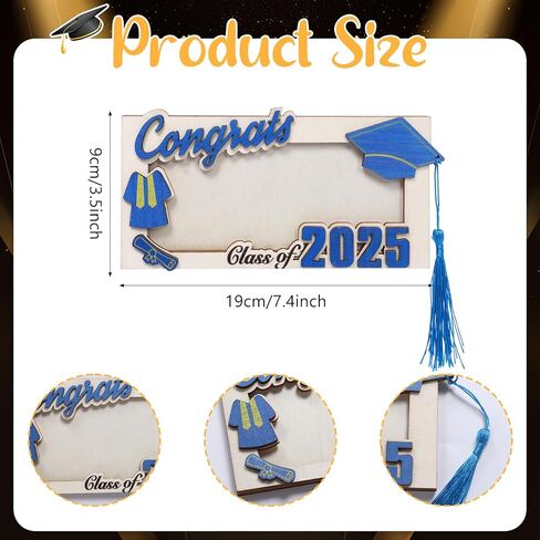 Graduation Money Holder 2025 Wooden Grad Card Cash Box Class of 2025 Envelope Wallet Gifts for Graduates (Blue) in Saudi Arabia