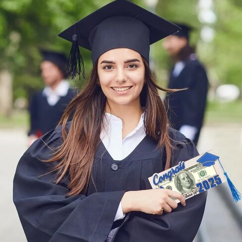 Graduation Money Holder 2025 Wooden Grad Card Cash Box Class of 2025 Envelope Wallet Gifts for Graduates (Blue) in Saudi Arabia
