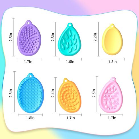 EPPO Fidget Toys Sensory Stone 6 PCS Silicone Worry Stone for Autism Kids ADHD Teens Calming Down Fidgets Classroom Stress Toys Stocking Stuffer for Kids Toddlers Adults in Saudi Arabia