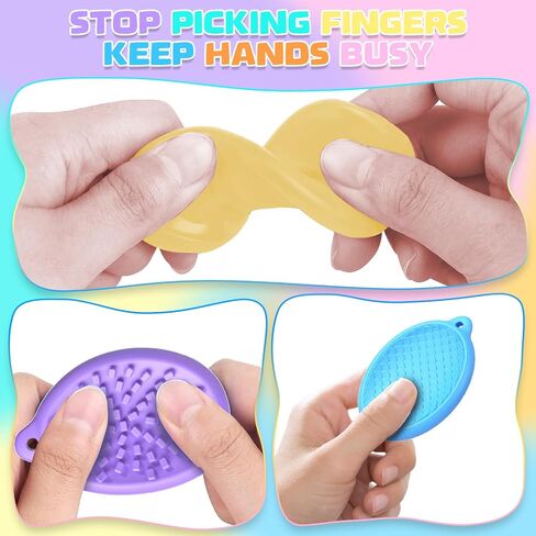 EPPO Fidget Toys Sensory Stone 6 PCS Silicone Worry Stone for Autism Kids ADHD Teens Calming Down Fidgets Classroom Stress Toys Stocking Stuffer for Kids Toddlers Adults in Saudi Arabia