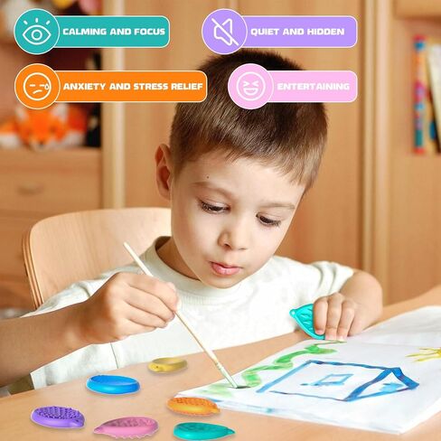 EPPO Fidget Toys Sensory Stone 6 PCS Silicone Worry Stone for Autism Kids ADHD Teens Calming Down Fidgets Classroom Stress Toys Stocking Stuffer for Kids Toddlers Adults in Saudi Arabia