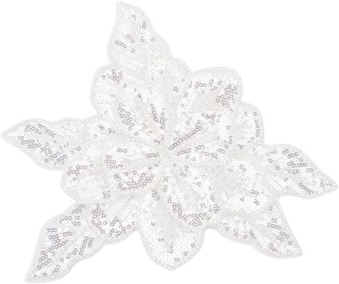 MAYJOYDIY 3D Black Flower Lace Appliques 8.46×8.66 Inch Sequin Glass Seed Beaded Gauze Embellishments Accessories Handcrafted Sparkling Lace Flower Patches for Wedding Dress Bag DIY Sewing Craft in Saudi Arabia