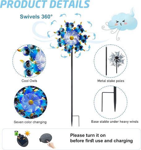 Sea Turtle Solar Wind Spinner for Yard and Garden ، 51 بوصة متغيرة للحديقة حصة LED LED LED الحركية الشمسية طاحونة طاحونة طاحونة محيطية في الهواء الطلق ديكور الرياح النحت الفناء الفناء للفناء واللحف والحديقة in Saudi Arabia