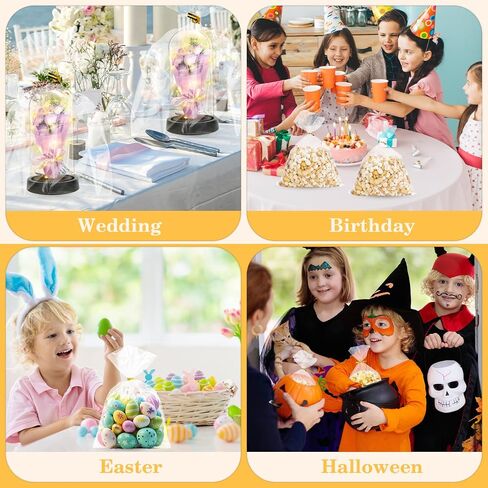 100 PCS Cellophane Treat Bags, 4x6 In Clear Cellophane Gift Bags with Twist Ties Plastic Goodie Bag for Party Favor Cookie Candy Popcorn Bakery Chocolate Gift Wrapping in Saudi Arabia