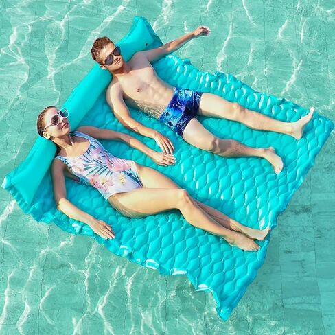Jasonwell Floating Mat Pool Floats - Giant Inflatable Pool Float Lake Raft Lounge Floating Water Mat for Swimming Pool Floatie Lounger Beach Pool Party Toy for Adults & Kids in Kuwait