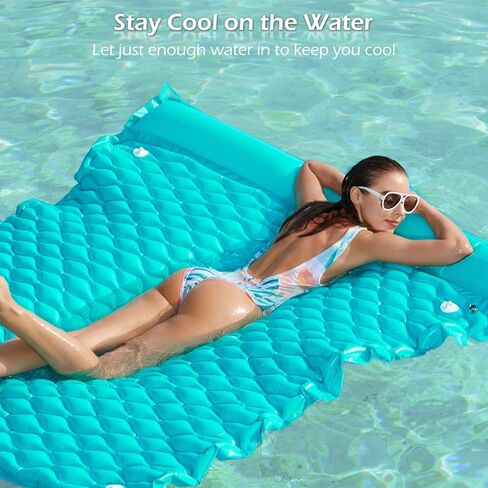 Jasonwell Floating Mat Pool Floats - Giant Inflatable Pool Float Lake Raft Lounge Floating Water Mat for Swimming Pool Floatie Lounger Beach Pool Party Toy for Adults & Kids in Kuwait