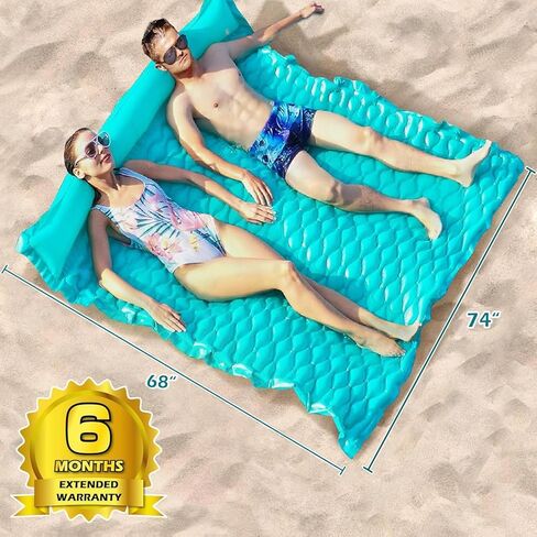 Jasonwell Floating Mat Pool Floats - Giant Inflatable Pool Float Lake Raft Lounge Floating Water Mat for Swimming Pool Floatie Lounger Beach Pool Party Toy for Adults & Kids in Kuwait