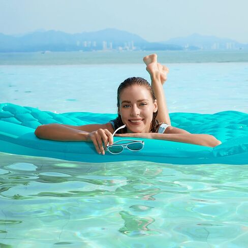 Jasonwell Floating Mat Pool Floats - Giant Inflatable Pool Float Lake Raft Lounge Floating Water Mat for Swimming Pool Floatie Lounger Beach Pool Party Toy for Adults & Kids in Kuwait