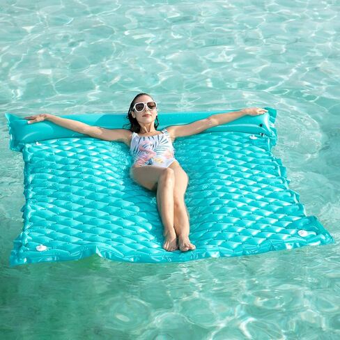 Jasonwell Floating Mat Pool Floats - Giant Inflatable Pool Float Lake Raft Lounge Floating Water Mat for Swimming Pool Floatie Lounger Beach Pool Party Toy for Adults & Kids in Kuwait