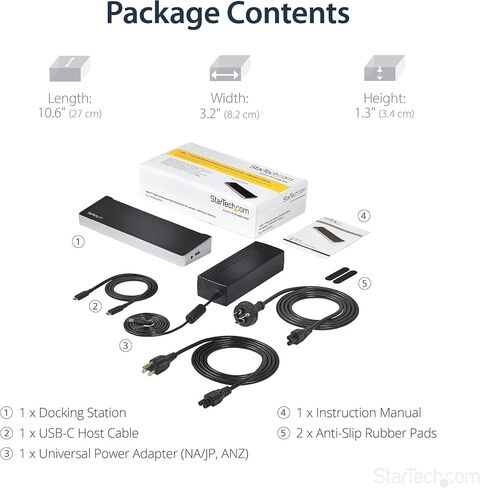 StarTech.com USB-C Dock - Single Monitor 4K 30Hz HDMI Laptop Docking Station with 85W Power Delivery, 4pt USB 3.0 Hub, Gb Ethernet, Audio - Compact USB 3.1 Gen 1 Type-C Dock - Mac & PC (DK30CHDPD) in Kuwait