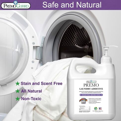 Premo Guard Bed Bug, Mite & Lice Laundry Detergent Additive 64 oz – Child & Pet Friendly – Stain & Odor Free – Best Natural Non-Toxin Treatment in Saudi Arabia