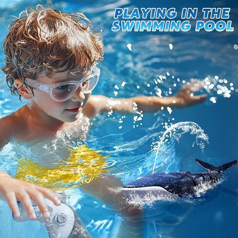Remote Control Shark Toys for Boys Kids, 1:18 Scale High Simulation Shark for Pool, 2.4Ghz Electric RC Shark Boat Fish Toys with Light & Spray, Toy Shark Gifts for 6 7 8 9 Year olds Kid Boys Girls in Kuwait