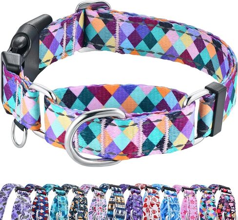 Reflective Martingale Collar for Dogs with Quick Release Buckle No Pull Training Dog Collars (Colorful Geometric, Medium) in Saudi Arabia