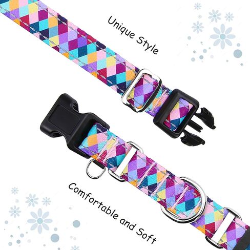 Reflective Martingale Collar for Dogs with Quick Release Buckle No Pull Training Dog Collars (Colorful Geometric, Medium) in Saudi Arabia