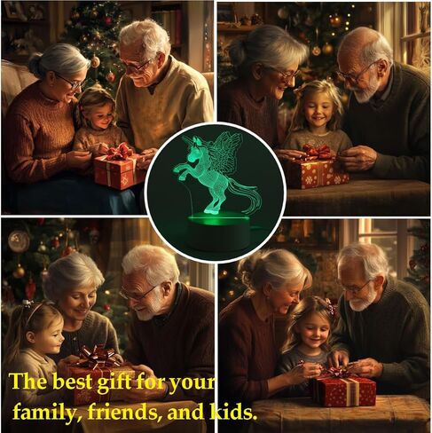 Deer Gift Night Light for Kids,Auto 7 Colors Changing Deer Table Lamp,3D Illusion Bedside Lamp,Cute Deer Gifts for Women Teens Boys Girls Birthday Christmas Gifts in Saudi Arabia
