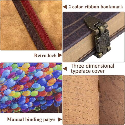 Adventure Book 148-Page DIY Handmade Scrapbook Kit - Vintage Embossed Cover Travel Diary,Gift Boxed with Full DIY Accessories for Couples,Anniversaries & More for Life’s Greatest Adventures in Kuwait