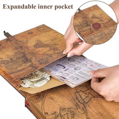 Adventure Book 148-Page DIY Handmade Scrapbook Kit - Vintage Embossed Cover Travel Diary,Gift Boxed with Full DIY Accessories for Couples,Anniversaries & More for Life’s Greatest Adventures in Kuwait