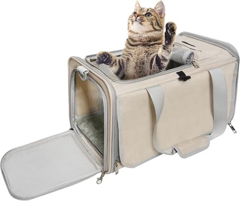 Cat Carrier American, United, Delta Airline Approved/Soft-Sided Pet Travel Bag for Medium Cat 15+ lbs Small Dog Traveling Crate Under 15 Pounds TSA Approved Carrying Cage Underseat Cabin in Saudi Arabia