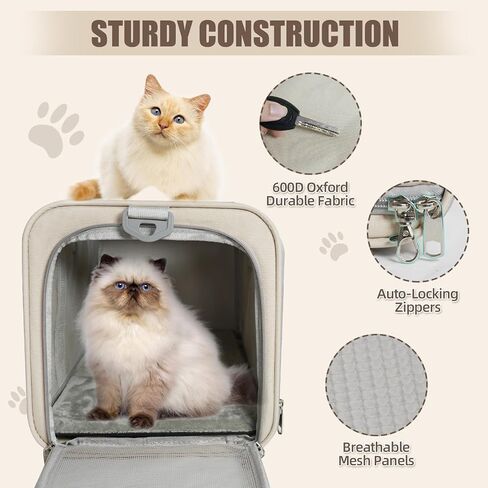 Cat Carrier American, United, Delta Airline Approved/Soft-Sided Pet Travel Bag for Medium Cat 15+ lbs Small Dog Traveling Crate Under 15 Pounds TSA Approved Carrying Cage Underseat Cabin in Saudi Arabia