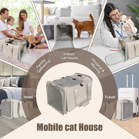 Cat Carrier American, United, Delta Airline Approved/Soft-Sided Pet Travel Bag for Medium Cat 15+ lbs Small Dog Traveling Crate Under 15 Pounds TSA Approved Carrying Cage Underseat Cabin in Saudi Arabia