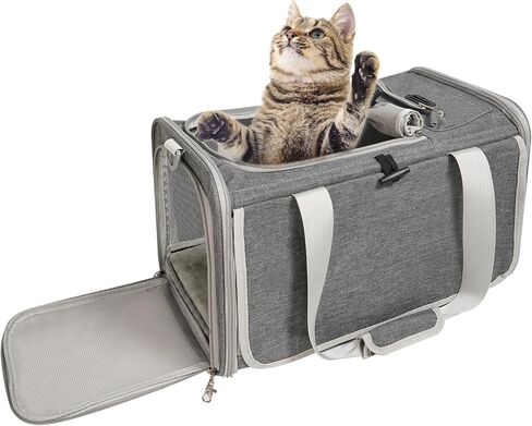 Cat Carrier American, United, Delta Airline Approved/Soft-Sided Pet Travel Bag for Medium Cat 15+ lbs Small Dog Traveling Crate Under 15 Pounds TSA Approved Carrying Cage Underseat Cabin in Saudi Arabia