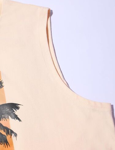 Tank Tops Men Hawaiian Palm Tree Print Mens Tank Top Vacation Sleeveless Shirts for Men in Kuwait