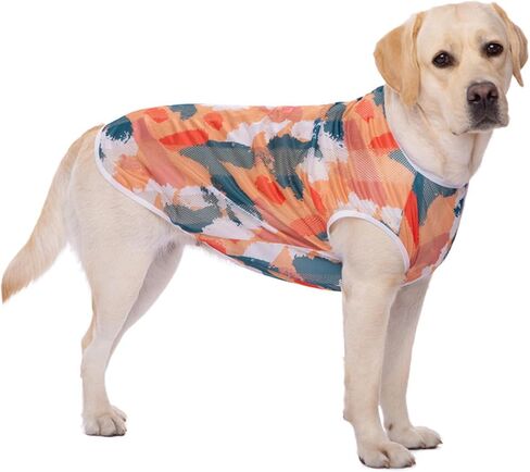 Dog Shirt Vest Lightweight Dog T-Shirts, Summer Printed Soft Cool Shirts for Medium Large Dogs, Pajamas for Female Male Dogs (GTX03-T-Camouflage-4XL) in Kuwait