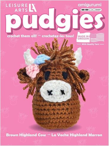 Leisure Arts Crochet Kit Amigurumi Highland Cow, Brown, Crochet Kit Beginners, Beginner for Adults, Animal Kit, Kits for Beginners, Crotchet in Saudi Arabia