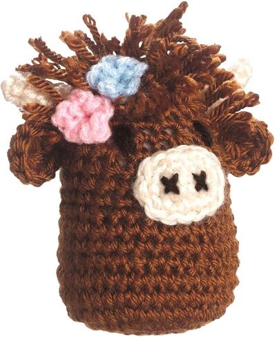 Leisure Arts Crochet Kit Amigurumi Highland Cow, Brown, Crochet Kit Beginners, Beginner for Adults, Animal Kit, Kits for Beginners, Crotchet in Saudi Arabia