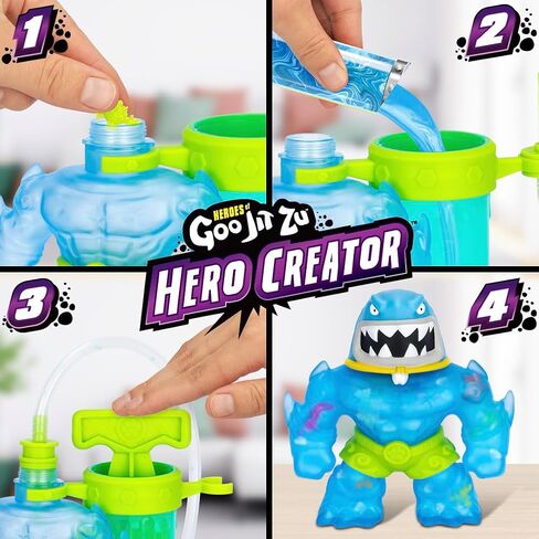 Heroes of Goo Jit Zu Hero Creator Bundle with 2 Action Figures and 6 Unique goo fillings, Mix, Fill & Create Your own Stretchy Blazagon and Thrash, Play Again and Again in Saudi Arabia