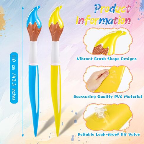 2 Pcs 43.3 Inch Giant Inflatable Paint Brush Large Blow up Colored Paintbrushes Art Paint Brushes Balloon Prop Kit for Kids Back to School Classroom Birthday Party Decorations in Saudi Arabia