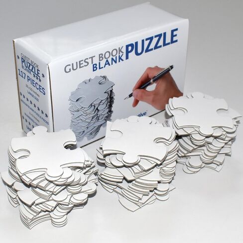 Large Blank Puzzle 33x23 inches, 117 Pieces - Ideal for Wedding Birthday Party and Special Events, DIY Painting, Art and Craft Projects, Guest Book Alternative in Saudi Arabia
