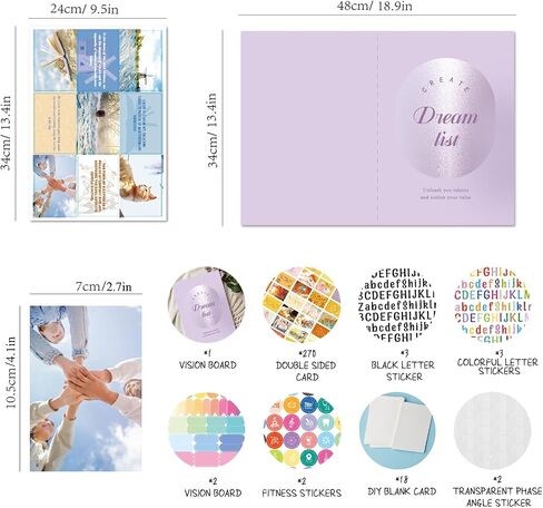 Vision Board Supplies for Women, Scrapbook Kit and Collage Book Magazines, Vision Board Pictures and Quotes, Inspire and Create Life Goals (Purple) in Saudi Arabia