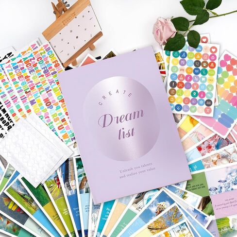 Vision Board Supplies for Women, Scrapbook Kit and Collage Book Magazines, Vision Board Pictures and Quotes, Inspire and Create Life Goals (Purple) in Saudi Arabia