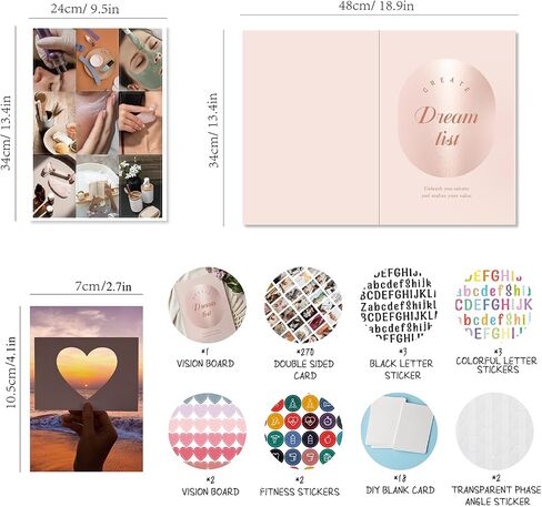 Vision Board Supplies for Women, Scrapbook Kit and Collage Book Magazines, Vision Board Pictures and Quotes, Inspire and Create Life Goals (Purple) in Saudi Arabia