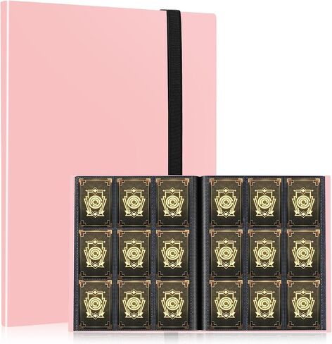 Card Binder ، Edudiiu 9 Pockets Premium Trading Card Prolders ، Cards Collection Binder ، كتاب Yugioh Holder Cook للرياضة ، كرة القدم ، جامع البيسبول - Pink in Kuwait