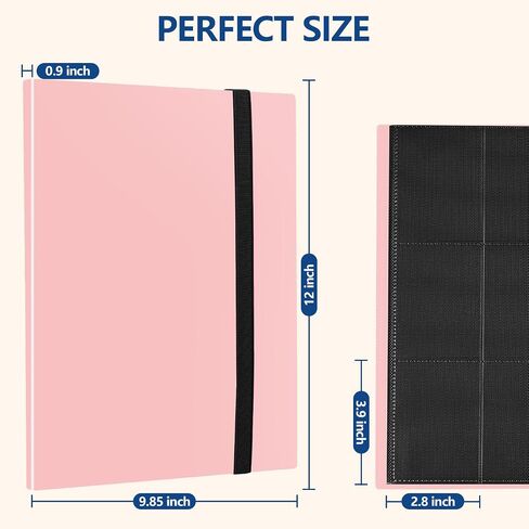 Card Binder ، Edudiiu 9 Pockets Premium Trading Card Prolders ، Cards Collection Binder ، كتاب Yugioh Holder Cook للرياضة ، كرة القدم ، جامع البيسبول - Pink in Kuwait