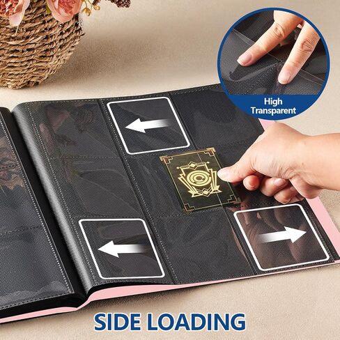 Card Binder ، Edudiiu 9 Pockets Premium Trading Card Prolders ، Cards Collection Binder ، كتاب Yugioh Holder Cook للرياضة ، كرة القدم ، جامع البيسبول - Pink in Kuwait