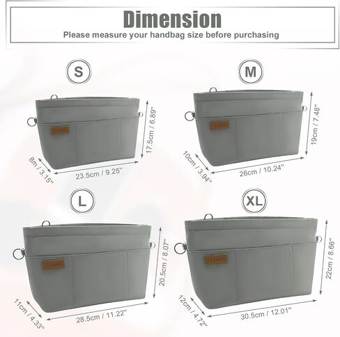 Bag Organizer Insert, Crossbody Bag, Tote Organizer Insert with Adjustable Bag Strap, Waterproof Nylon Purse Inserts (Gray, S) in Kuwait