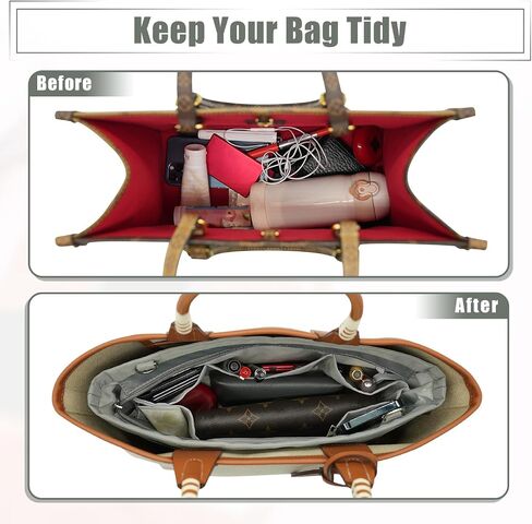Bag Organizer Insert, Crossbody Bag, Tote Organizer Insert with Adjustable Bag Strap, Waterproof Nylon Purse Inserts (Gray, S) in Kuwait
