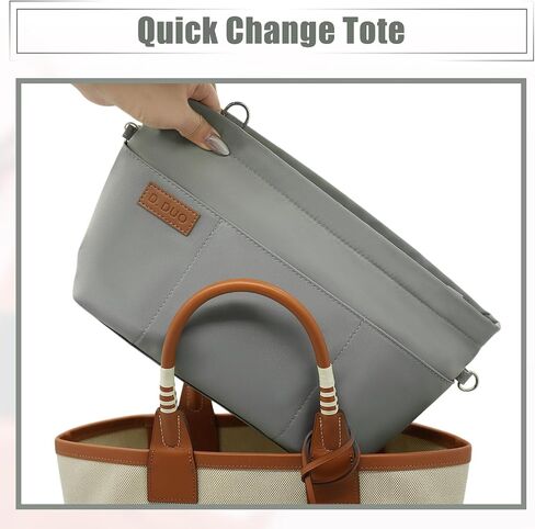 Bag Organizer Insert, Crossbody Bag, Tote Organizer Insert with Adjustable Bag Strap, Waterproof Nylon Purse Inserts (Gray, S) in Kuwait