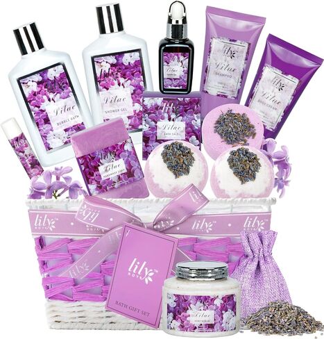 مجموعة هدايا Bath & Body لـ Mothers - سلة هدايا SPA ذات 18 قطعة للنساء ، مجموعة حمام متدلية مع قنبلة حمام | عيد الميلاد ، هدايا أعياد الميلاد ، هدية مثالية للعطلات لها وأمي جميع المناسبات in Kuwait